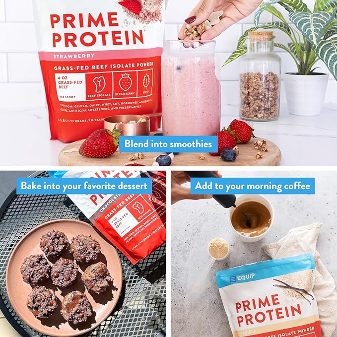 Equip Foods Prime Protein Powder | Clean, Grass Fed Beef Protein Powder | Carnivore Protein Isolate