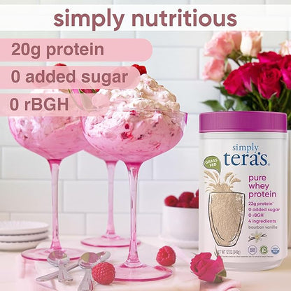 Simply tera's Pure Whey Protein Powder - Grass Fed Vanilla Whey Protein Powder, Clean, Made Without