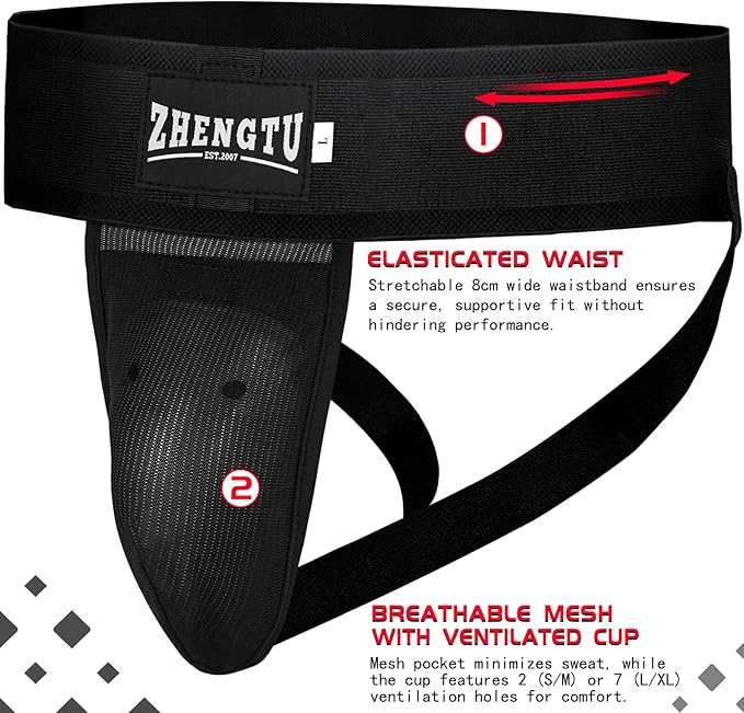 Groin Protector Cup Kickboxing Boxing Muaythai MMA Groin Guard, Jockstrap Karate Training, BJJ