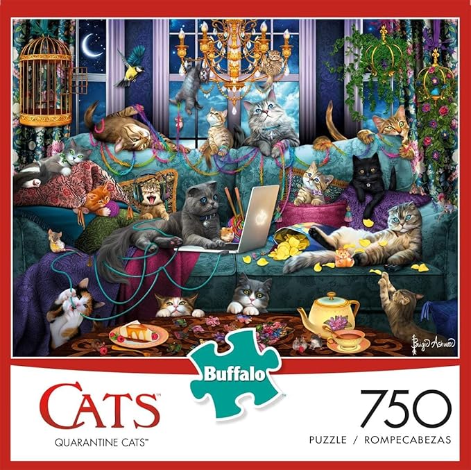 Buffalo Games - Brigid Ashwood - Quarantine Cats - 750 Piece Jigsaw Puzzle For Adults -Challenging