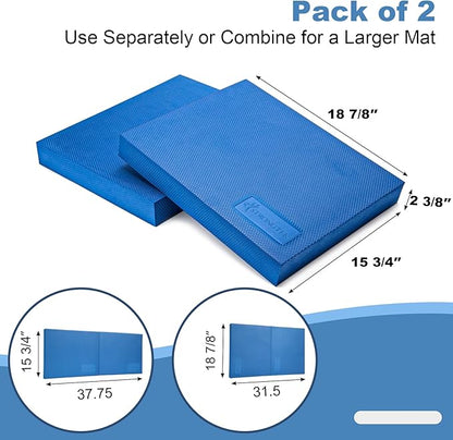 StrongTek Extra Wide Foam Balance Pad for Physical Therapy, 19" X 15.8" X 2.4", High-Density TPE