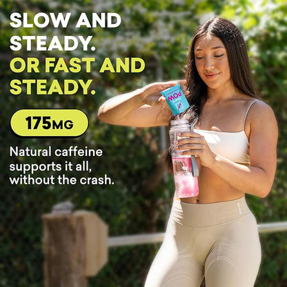 EBOOST POW Natural Pre Workout Powder - 15 Packets, Blue Raspberry - Preworkout Energy Booster Gym