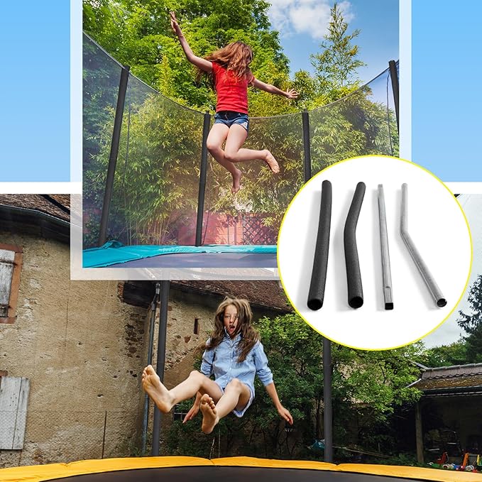 Blulu Trampolines Single Enclosure Pole Set Trampoline Replacement Parts Upper and Lower Enclosure