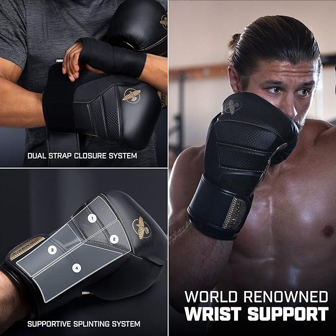 Hayabusa T3 Boxing Gloves for Men and Women Wrist and Knuckle Protection, Dual-X Hook and Loop