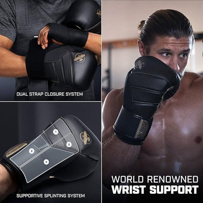 Hayabusa T3 Boxing Gloves for Men and Women Wrist and Knuckle Protection, Dual-X Hook and Loop