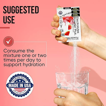 Electrolytes Powder Plus, Keto, Watermelon, Sugar Free, 1000mg Potassium, 120mg Calcium, 120mg