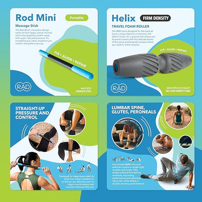 RAD Portable Travel Bundle ??Compact Myofascial Release Massage Set, Travel-Friendly Muscle