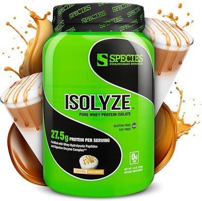 Species Nutrition Isolyze Whey Protein Powder, 100% Whey Isolate for Muscle Building, 27.5g Protein