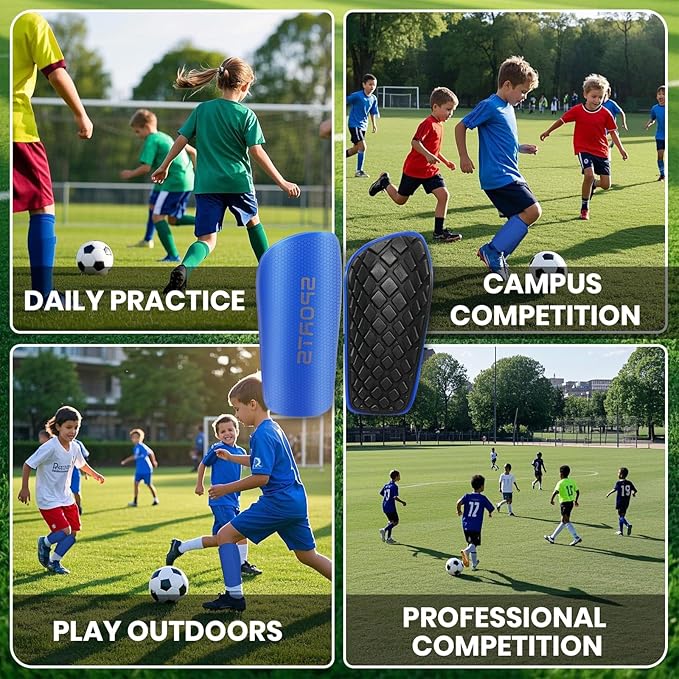 Shin Guards Soccer Kids 2025 Version High-Density Foam Soccer Shin Guard with Sleeves Shin