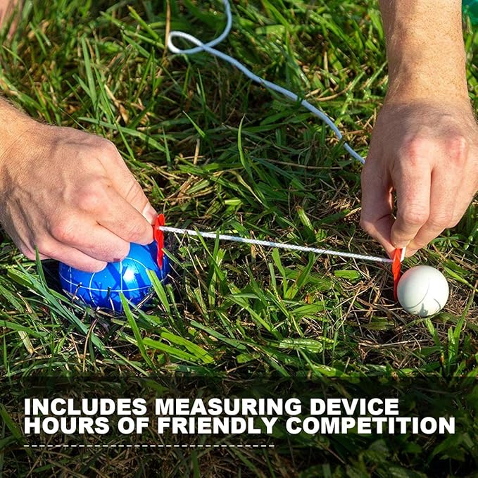 Bocce Ball Set Regulation Size and Weight for Professional Tournament, Backyard, Beach, Lawn Game