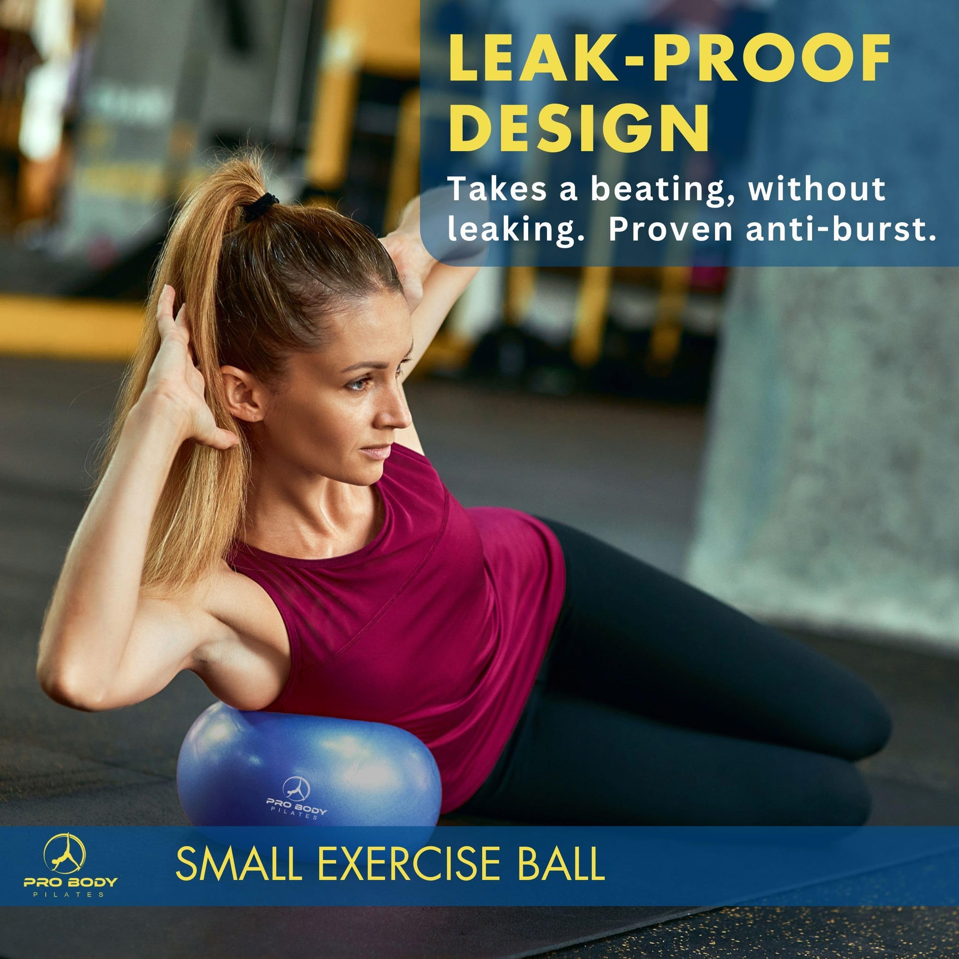 ProBody Pilates Ball Small — 9 Inch Small Exercise Ball (Blue)