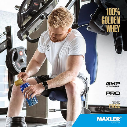 Maxler 100% Golden Whey Protein - 22g Protein per Serving - Premium Whey Protein Powder for Pre
