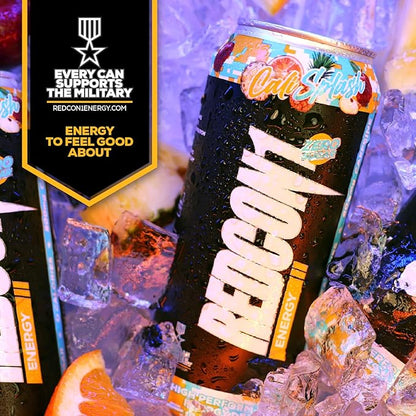REDCON1 Energy High Performance Drink, Cali Splash - Zero Sugar Energy Drink with Alpha GPC