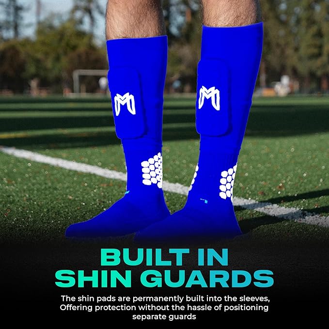 Mini Shin Guards Soccer – Built in Shin Pad Sleeves for Mens, Women, Teens - Small Shin Guards