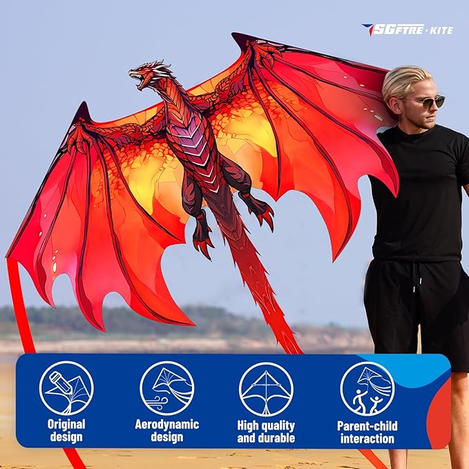 Complete Kite with Handle, Line & Accessories,Easy to Fly for Kids & Adults, Perfect for Beach