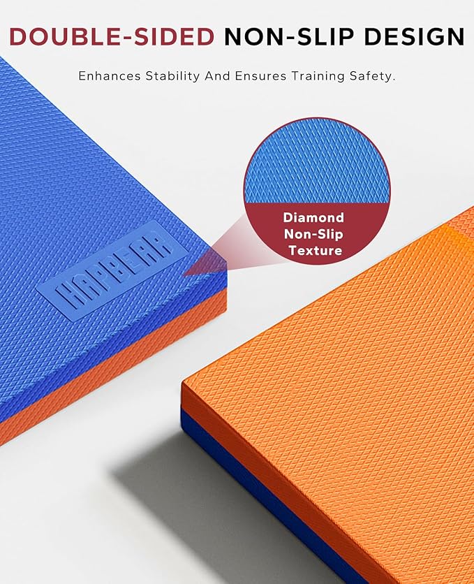 HAPBEAR Exercise Balance Pad - 15"x12" Non-Slip Textured Bottom Stability Training Mat - 2.25"