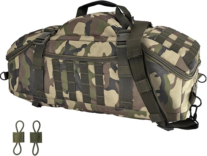 65L Large Travel Duffle Bag Military Tactical Backpack, Army Assault Pack 3 Day Bug Out Rucksack