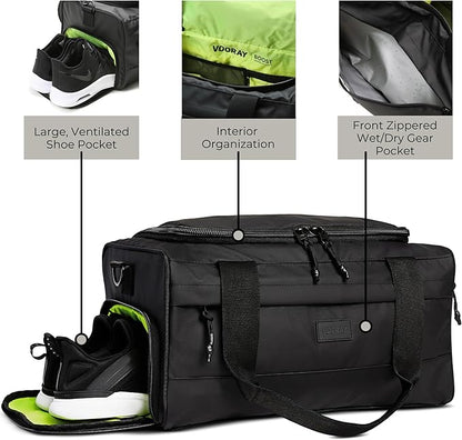 Vooray 22L Boost Duffle Bag – Small Gym Bag for Men and Women, Lightweight Travel Duffel with Shoe