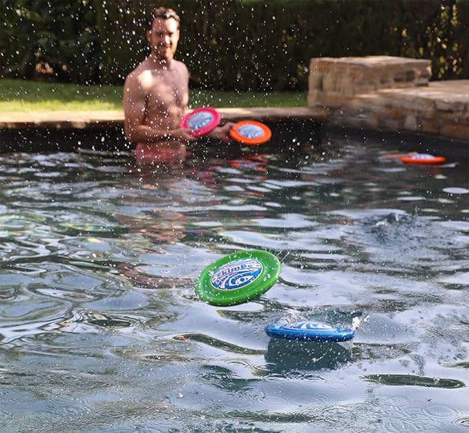 Disc - Water Disc Toy for Spring & Summer Fun - Skips, Slides, Jumps - Pools, Beaches & Backyards