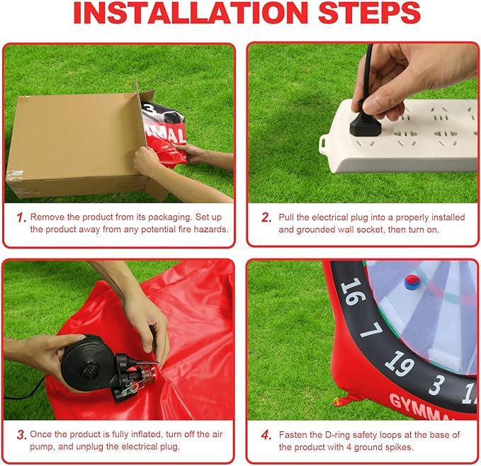 Giant Dart Board Inflatable with Pump, Outdoor and Indoor Soccer Sport Kick Dartboard for Kids and