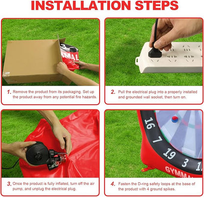 Giant Dart Board Inflatable with Pump, Outdoor and Indoor Soccer Sport Kick Dartboard for Kids and