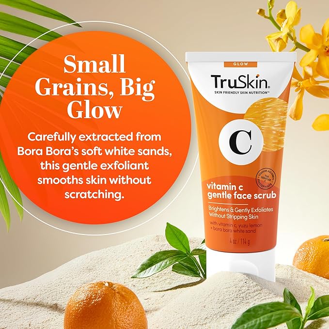 TruSkin Vitamin C Gentle Face Scrub - Brightening Daily Face Exfoliator for All Skin Types