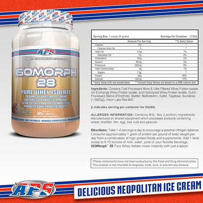 APS Nutrition Isomorph 28 Whey Powder, Neapolitan Ice Cream, 2 Pound