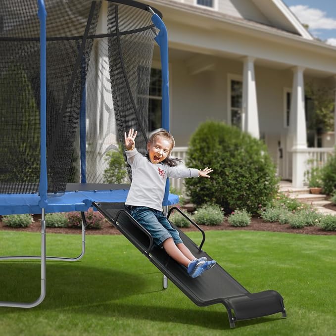 Universal Trampoline Slide 60" * 20" Slide with 2 Iron Plasticized Handles Buffer Bottom