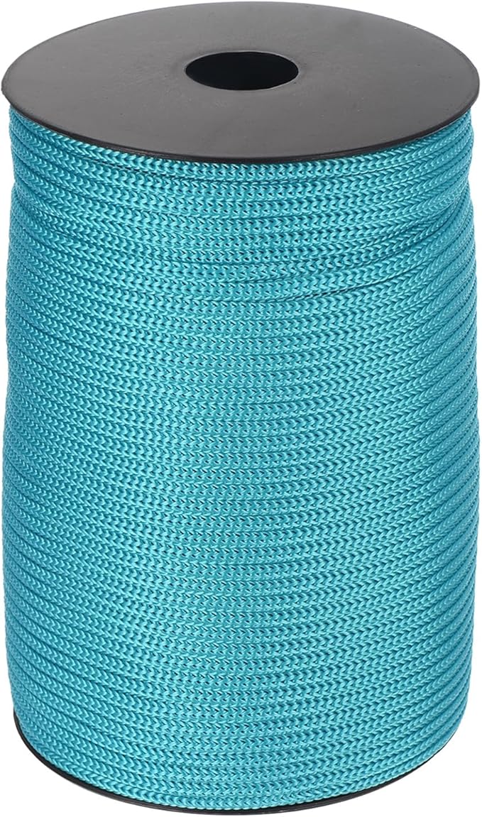 MECCANIXITY 5/32 Inch Polypropylene Rope Braided Ropes, 328ft Camping Rope Hollow Utility Cord for