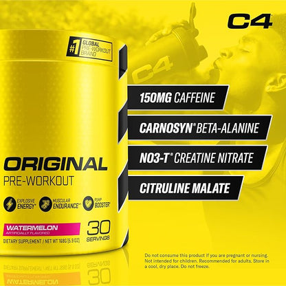 Cellucor C4 Original Pre Workout Powder Watermelon Sugar Free Preworkout Energy Supplement for Men