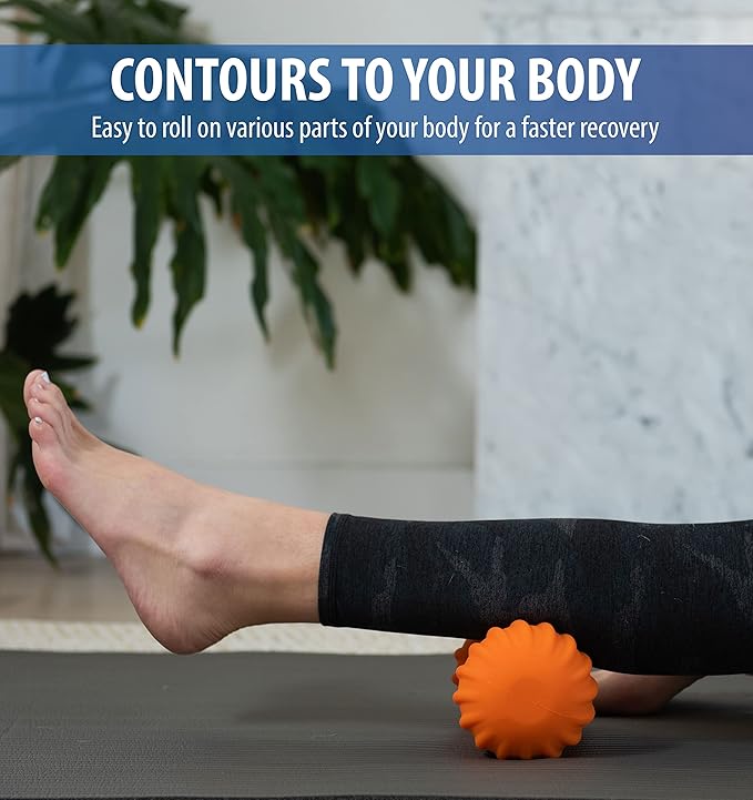 Zyllion Vibrating Peanut Massage Ball with 4 Modes - Cordless Rechargeable Electric Deep Tissue