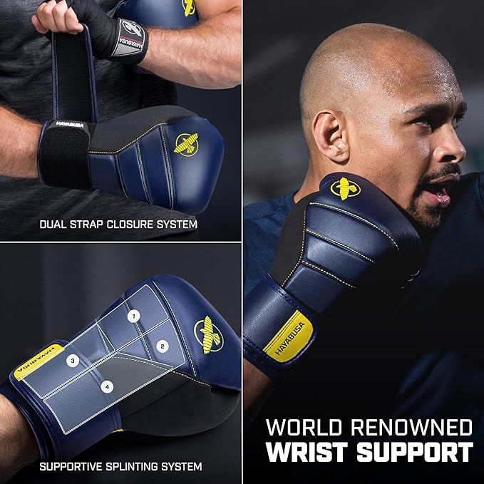 Hayabusa T3 Boxing Gloves for Men and Women Wrist and Knuckle Protection, Dual-X Hook and Loop