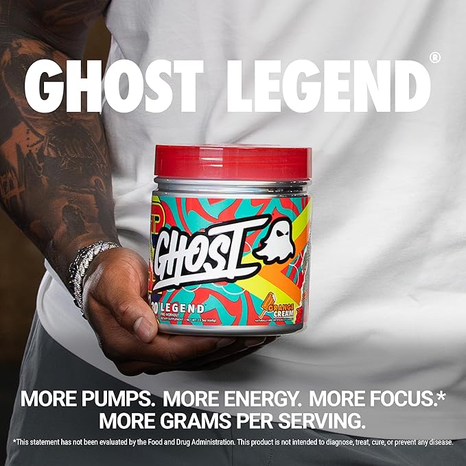 GHOST Legend Pre-Workout Powder, Orange Cream - 30 Servings ??Pre-Workout for Men & Women with