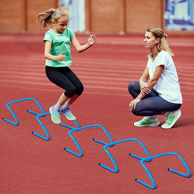 Speed and Agility Training Equipment: 5 Adjustable Agility Hurdles. 20ft Agility Ladder, Soccer
