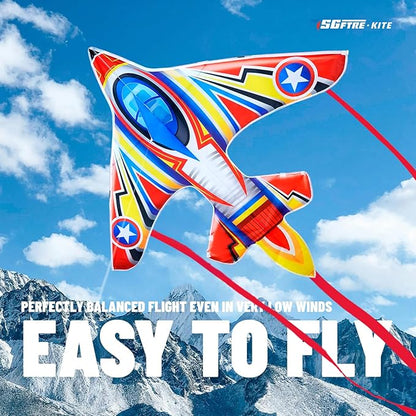 Kite Airplane Kite for Boys and Girls, Easy to Fly with Kites for Kids Ages 4-8, Beach Flying Kites