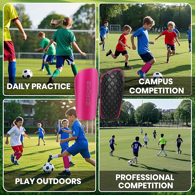 Shin Guards Soccer Kids 2025 Version High-Density Foam Soccer Shin Guard with Sleeves Shin