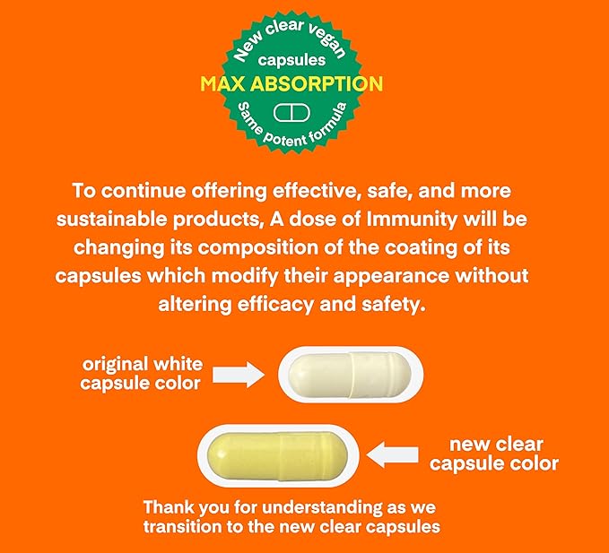 A Dose of Immunity Quercetin with Vitamin C and Zinc, Vitamin D, 500mg Quercetin Bromelain with