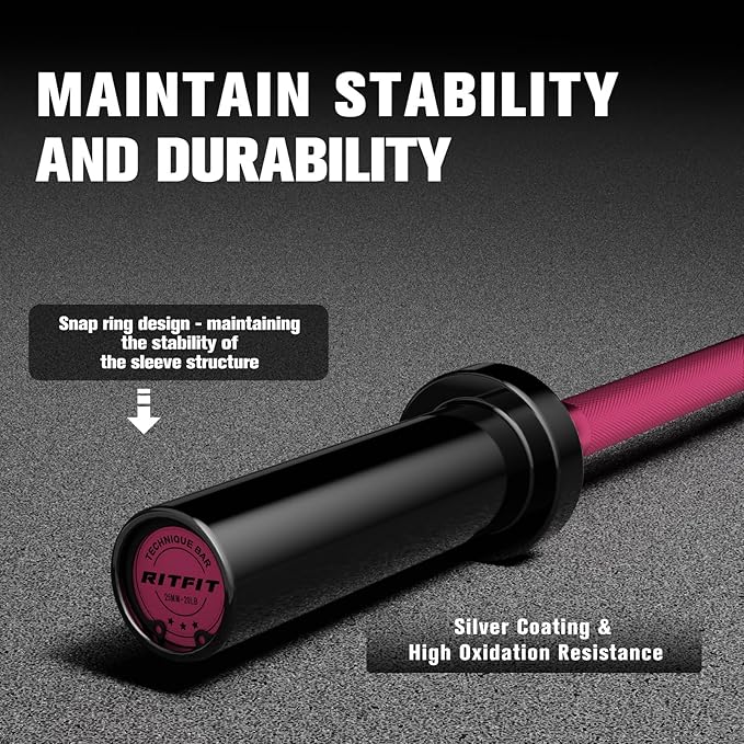 RITFIT Olympic Barbell 4ft/4.8ft/6ft - 2 Inch Weight Bar for Strength Training, Weightlifting