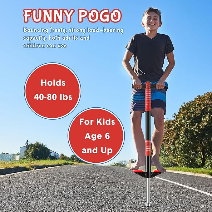 Leitee 3 Pcs Pogo Stick for Kids Age 6 and Up, Suitable for 40-80 lbs, Soft Foam Jump Stick for