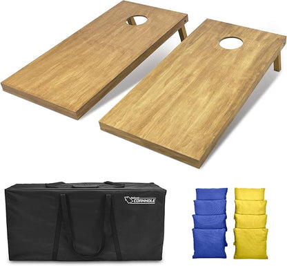 GoSports 4 ft x 2 ft Regulation Size Wooden Cornhole Boards Set - Includes Carrying Case - Full