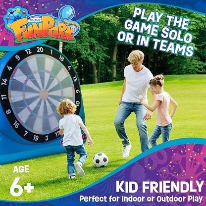 Flybar FunPark Giant Inflatable Dartboard Game for Kids – Outdoor Target Toy with Velcro Darts &