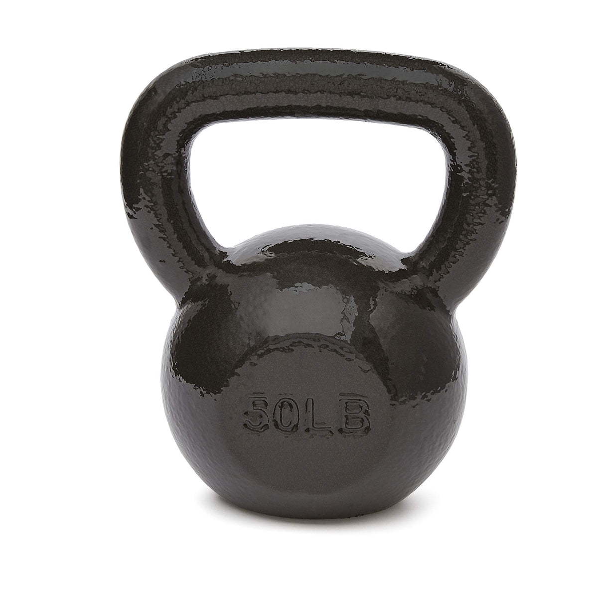 Amazon Basics Cast Iron Kettlebell for Strength Training, Textured Wide Handle, 50 Pounds, Black