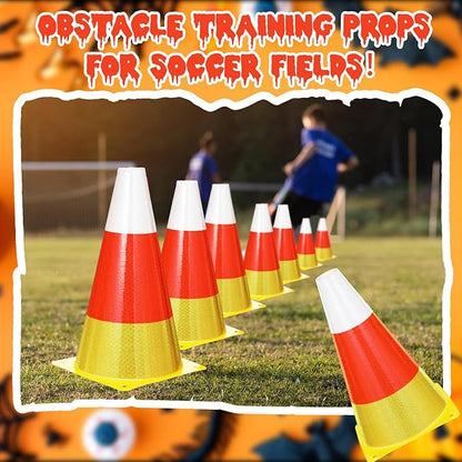Candy Corn Ring Toss Game Plastic Cones 9 Inch Training Traffic Cones Sport Training Agility Field