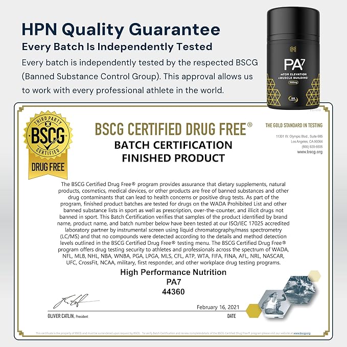 HPN PA(7) Phosphatidic Acid Muscle Builder Top Natural Muscle Builder - Boost mTOR | Build Mass and