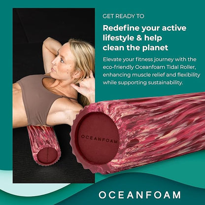 Oceanfoam Tidal Roller - Maroon, Blush & Hot Pink Marbled - Muscle Massage Foam Roller for Back