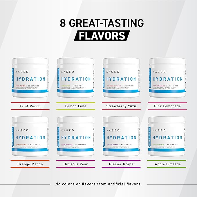 Kaged Hydration Electrolytes Powder | Lemon Lime | Hydra-Charge Sports Drink Mix | Pre, Post, Intra