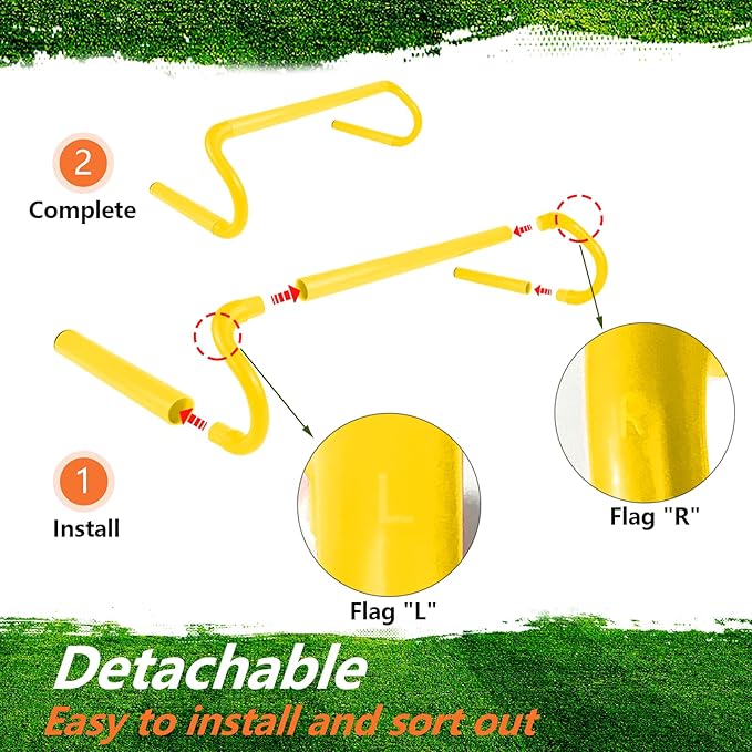 10 Pcs 6" Speed Agility Training Hurdles with 6 Marker Cone Durable Detachable Training Equipments