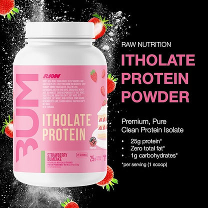 RAW Whey Isolate Protein Powder, Strawberry BumCake (CBUM Itholate Protein) - 100% Grass-Fed Sports