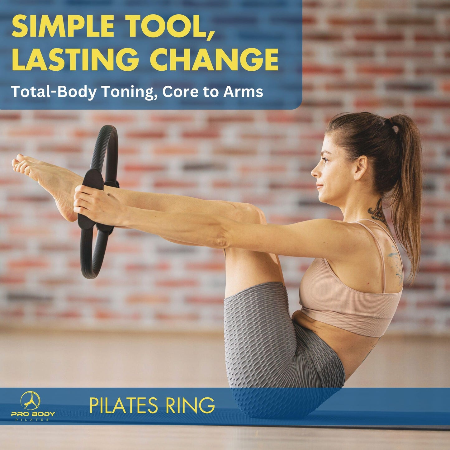 ProBody Pilates Circle - 14 Inch Magic Circle Pilates Ring (Black)