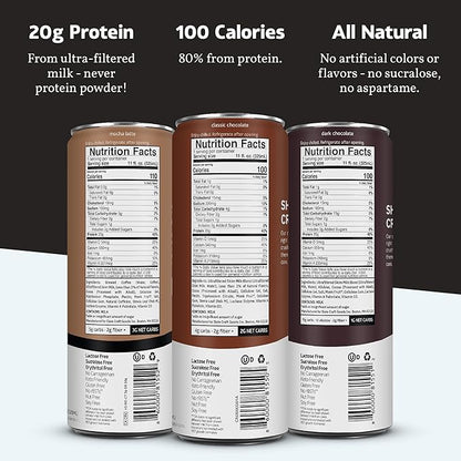 Slate Milk - High Protein Milk Shake - Chocolate Variety Pack - Chocolate, Dark Chocolate, Mocha